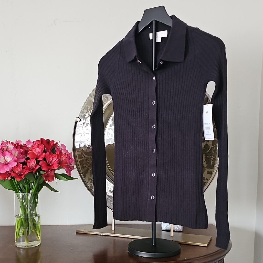 Spiritual Gangster NWT  Black Ribbed Cardigan